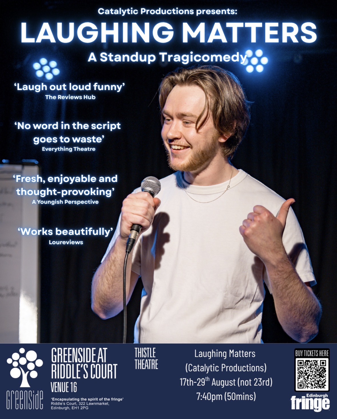 Poster for Laughing Matters, a standup tragicomedy