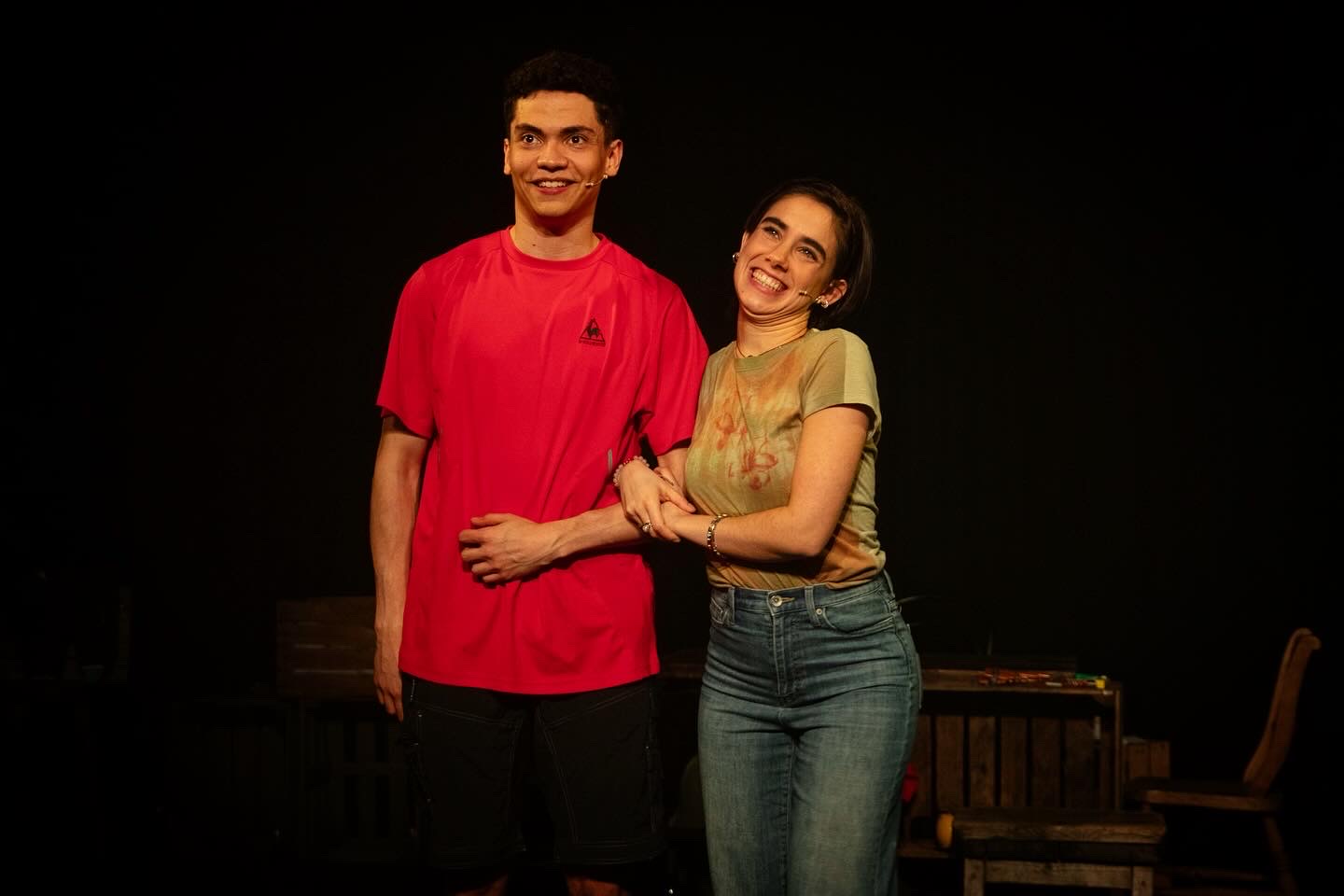 Two performers together on stage