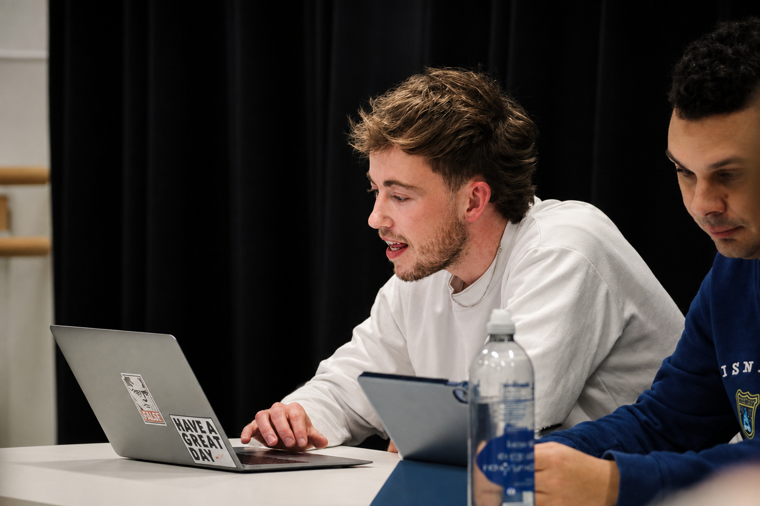 Liam Holmes leading a creative workshop