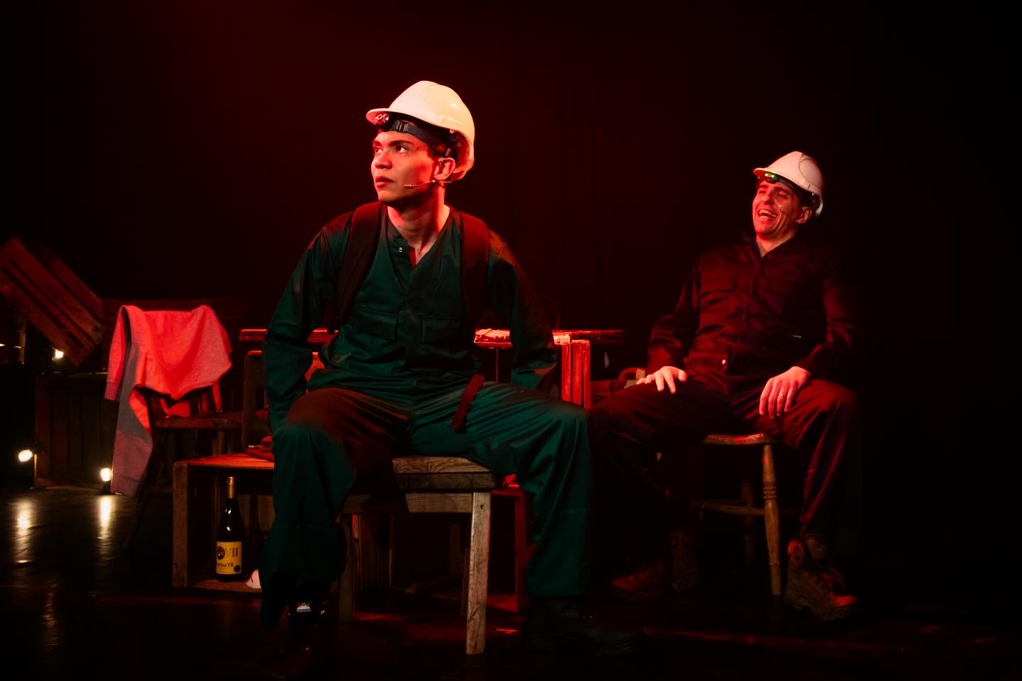 Actors performing together on stage